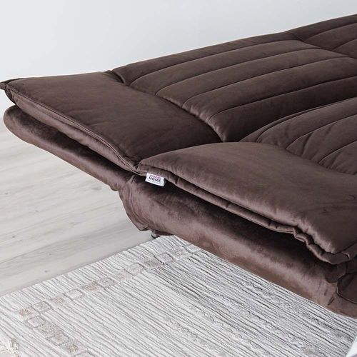 فليكس- أريكة سرير قماشية 3 مقاعد - لون شوكولاتة
