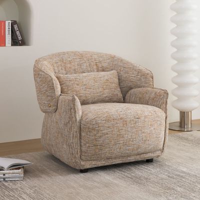 Peridot 1-Seater Fabric Accent Chair - Honey Gold - With 5-Year Warranty