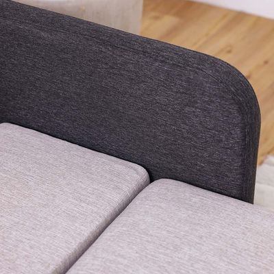 Desmond 2 Seater Fabric Sofabed - Light Brown / Charcoal