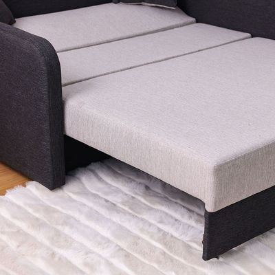 Desmond 2 Seater Fabric Sofabed - Light Brown / Charcoal