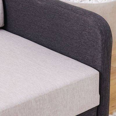 Desmond 2 Seater Fabric Sofabed - Light Brown / Charcoal