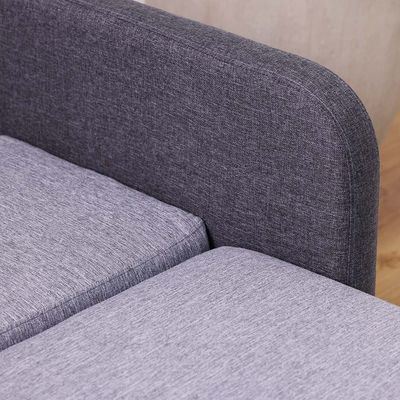 Desmond 2+1+1 Seater Fabric Sofabed Set - Light Brown / Charcoal