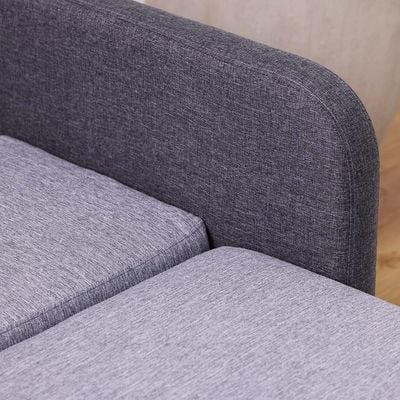 Desmond 1-Seater Fabric Sofa Bed - Grey/Dark Grey - With 2-Year Warranty