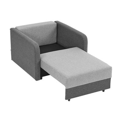Desmond 1-Seater Fabric Sofa Bed - Grey/Dark Grey - With 2-Year Warranty