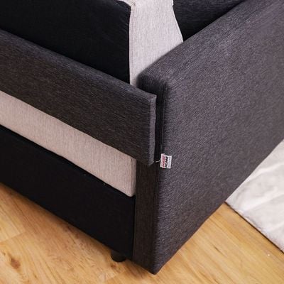 Desmond 1-Seater Fabric Sofa Bed - Grey/Dark Grey - With 2-Year Warranty