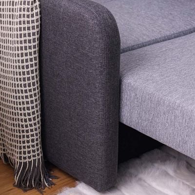 Desmond 1-Seater Fabric Sofa Bed - Grey/Dark Grey - With 2-Year Warranty