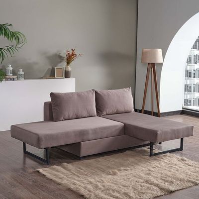 Kalhart Corner Sofa Bed - Light Grey - With 2-Year Warranty