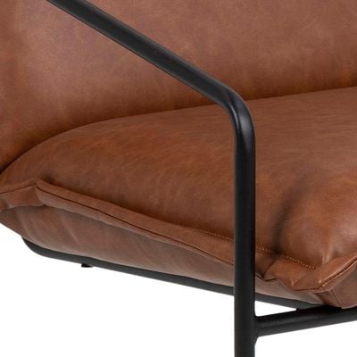 Sheba Faux Leather Lounge Chair - Retro Brown - With 2-year Warranty