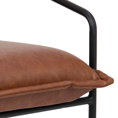 Sheba Faux Leather Lounge Chair - Retro Brown - With 2-year Warranty