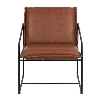 Sheba Faux Leather Lounge Chair - Retro Brown - With 2-year Warranty