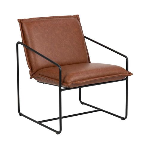 Sheba Faux Leather Lounge Chair - Retro Brown - With 2-year Warranty