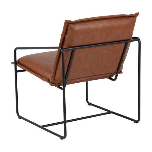Sheba Faux Leather Lounge Chair - Retro Brown - With 2-year Warranty