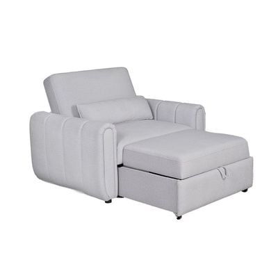 Arce 1-Seater Fabric Sofa Bed - Light Grey - With 2-Year Warranty