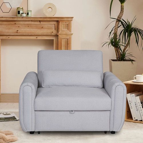 Arce 1 Seater Fabric Sofabed - Light Grey