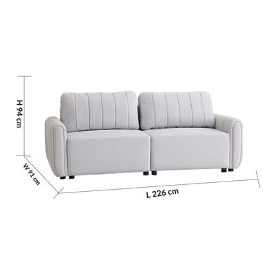 Nildur 2-Seater Fabric Sofa Bed - Light Grey - With 2-Year Warranty