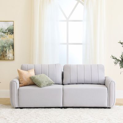 Nildur 2-Seater Fabric Sofa Bed - Light Grey - With 2-Year Warranty