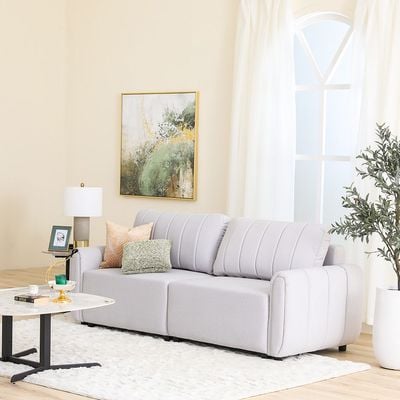 Nildur 2-Seater Fabric Sofa Bed - Light Grey - With 2-Year Warranty