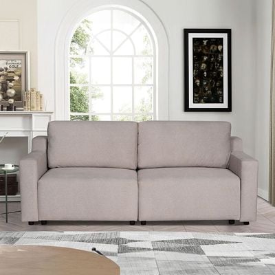 Rendor 2-Seater Fabric Sofabed - Light Grey - With 2-Year Warranty