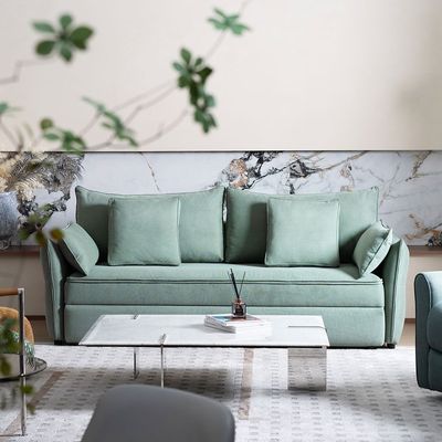 Zaden 3-Seater Fabric Sofa Bed - Green - With 2-Year Warranty