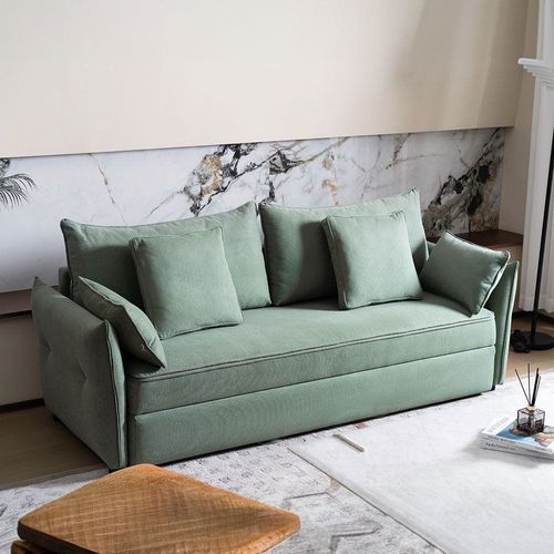 Zaden  3 Seater Fabric Sofabed - Green