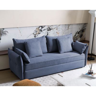 Zaden 3-Seater Fabric Sofa Bed - Blue - With 2-Year Warranty