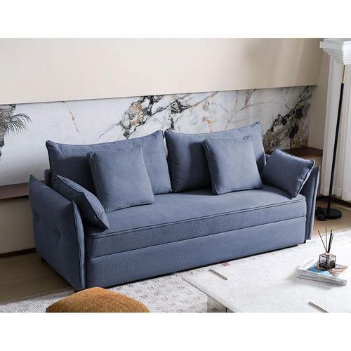 Zaden  3 Seater Fabric Sofabed - Blue