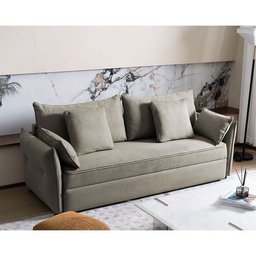 Zaden  3 Seater Fabric Sofabed - Beige