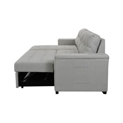 Ramiro Reversible Corner Fabric Sofa Bed - Light Grey - With 2-year Warranty