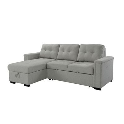 Ramiro Reversible Corner Fabric Sofa Bed - Light Grey - With 2-year Warranty