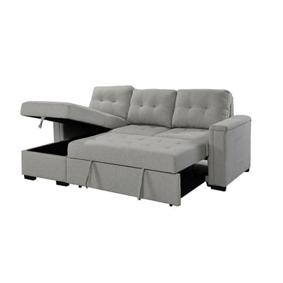 Ramiro Reversible Corner Fabric Sofa Bed - Light Grey - With 2-year Warranty