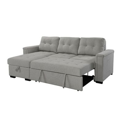 Ramiro Reversible Corner Fabric Sofa Bed - Light Grey - With 2-year Warranty