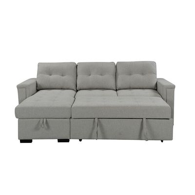 Ramiro Reversible Corner Fabric Sofa Bed - Light Grey - With 2-year Warranty