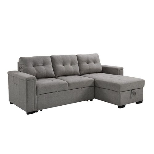 Ramiro Reversible Corner Fabric Sofa Bed - Warm Grey - With 2-Year Warranty
