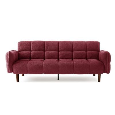 أريكة سرير قماش ديمتري 3 مقاعد - أحمر - مع ضمان لمدة عامين