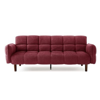 Dimitri 3-Seater Fabric Sofa Bed - Red - With 2-Year Warranty