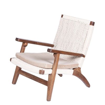 Liza Accent Chair - Light Brown/White - With 2-Year Warranty