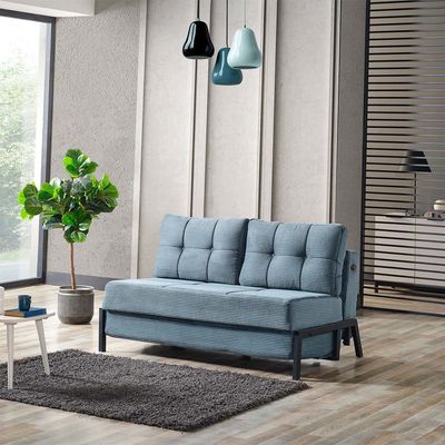 Gibson 2-Seater Love Fabric Sofa Bed - Teal - With 2-Year Warranty