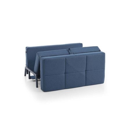 Gibson 2-Seater Love Fabric Sofa Bed - Navy Blue - With 2-Year Warranty