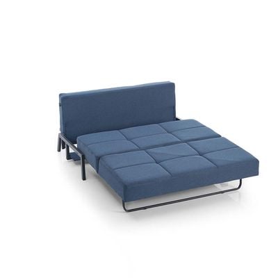 Gibson 2-Seater Love Fabric Sofa Bed - Navy Blue - With 2-Year Warranty