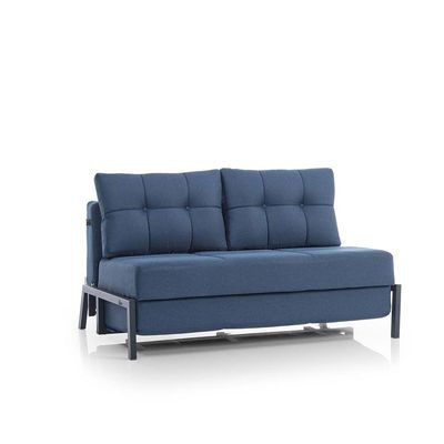 Gibson 2-Seater Love Fabric Sofa Bed - Navy Blue - With 2-Year Warranty