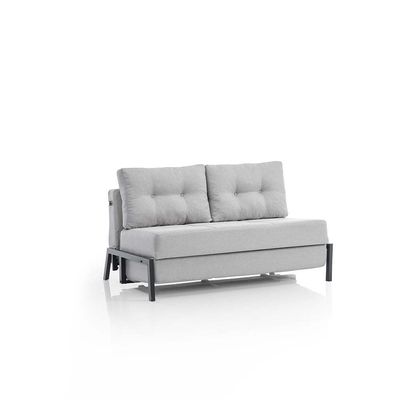 Gibson 2-Seater Love Fabric Sofa Bed - Silver - With 2-Year Warranty