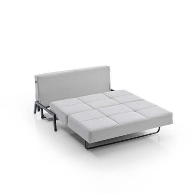 Gibson 2-Seater Love Fabric Sofa Bed - Silver - With 2-Year Warranty