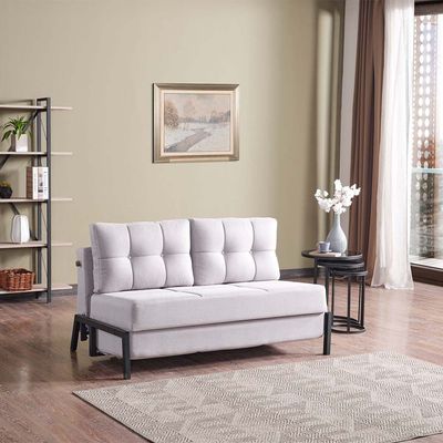 Shop Gibson 2 Seater Love Fabric Sofa Bed Silver With 2 Year Warranty Online Danube Home Bahrain