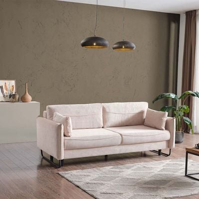 FLY 3-Seater Fabric Sofa Bed - Beige - With 2-Year Warranty