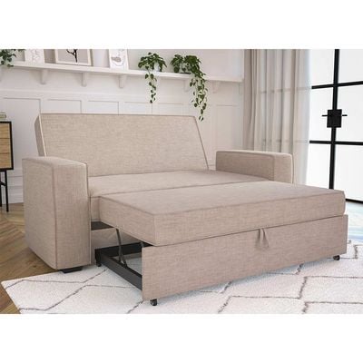 Lianna Sofa Bed With Pull-Out Bed And Folding Back - Beige