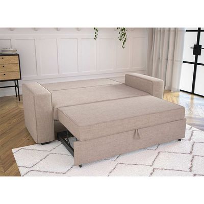 Lianna Sofa Bed With Pull-Out Bed And Folding Back - Beige