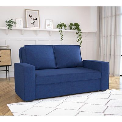 Lianna Sofa Bed With Pull-Out Bed And Folding Back - Blue