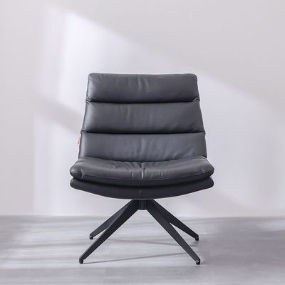 Amanda Half Leather Swivel Chair - Black