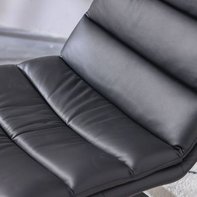 Amanda Half Leather Swivel Chair - Black