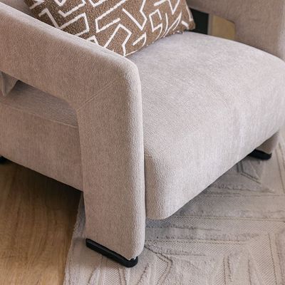 Annete 1-Seater Fabric Sofa - Beige - With 2-Year Warranty